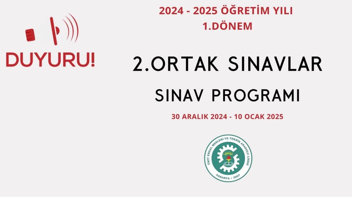 2. ORTAK SINAVLAR PROGRAMI